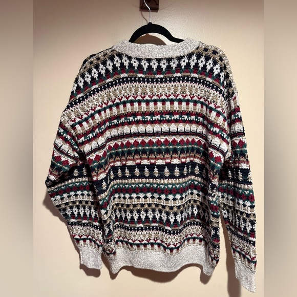 Vintage River Trader Grandpa Sweater Mens Size Large Fair Isle knit cotton - Picture 6 of 7